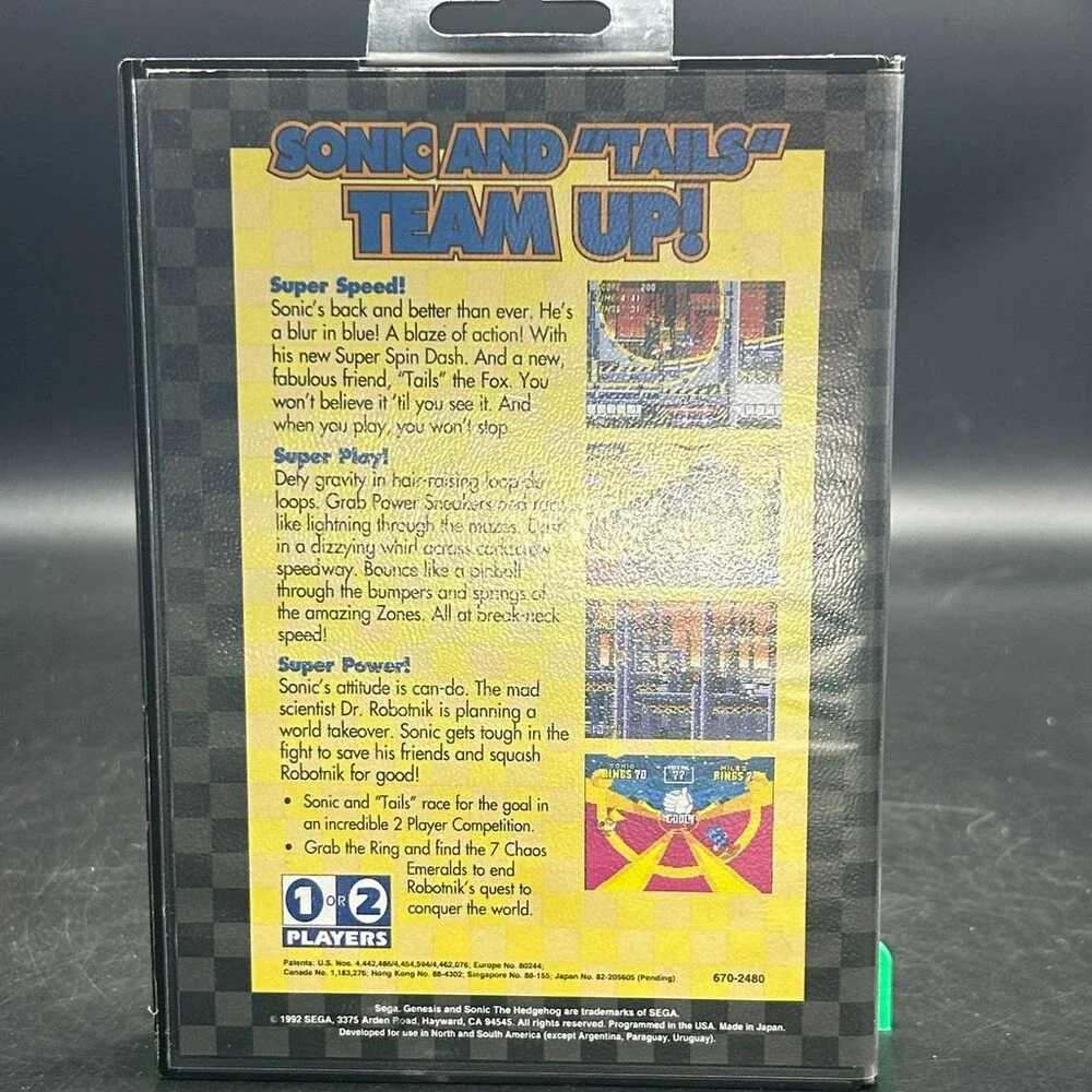 Sonic the Hedgehog 2 (Sega Genesis, 1992) Complete W/ Manual